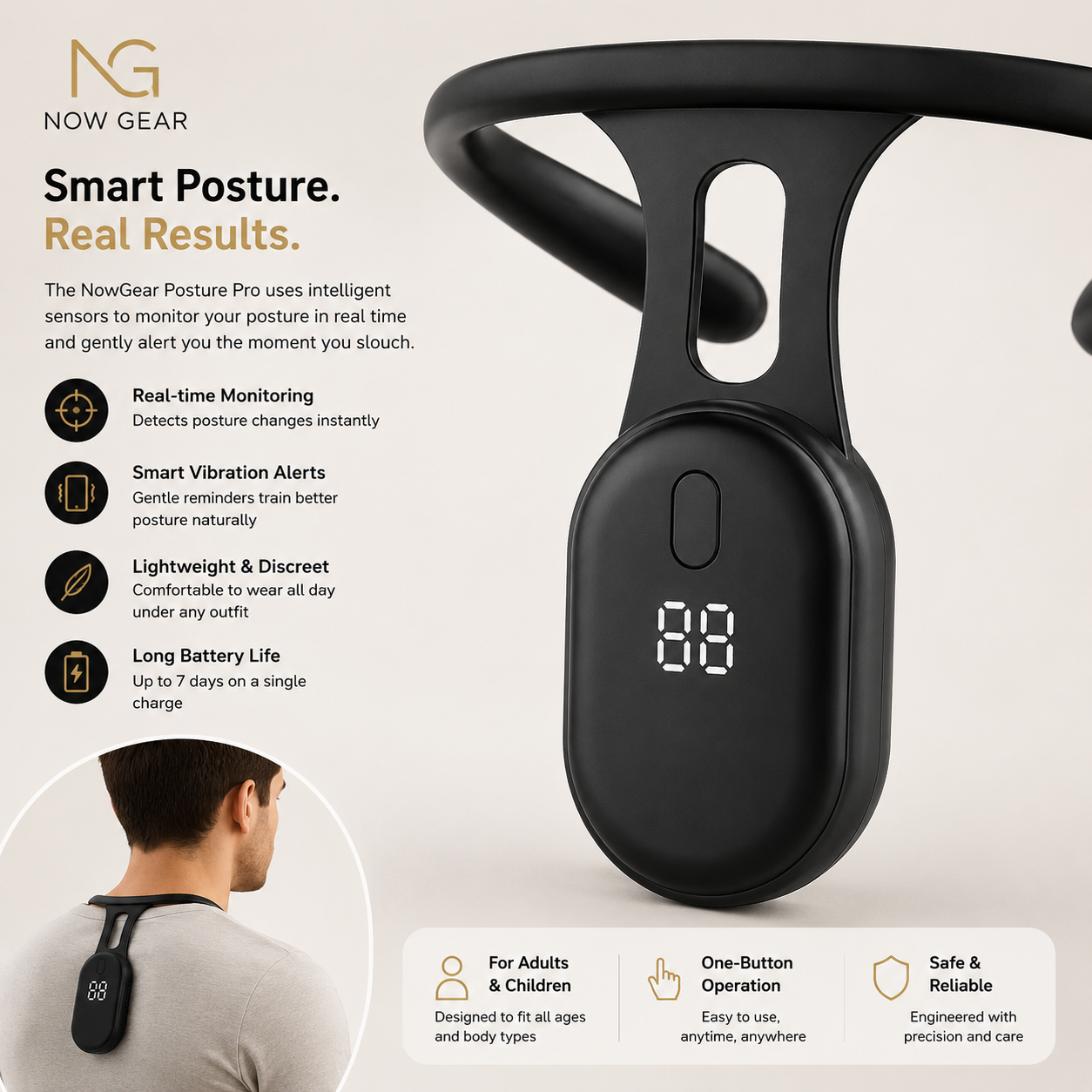 NowGear Posture Pro — Smart Realtime Posture Corrector